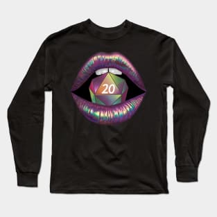 DND Lips with Dice D20 D&D Long Sleeve T-Shirt